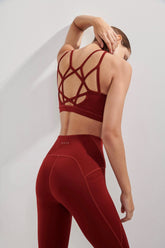 AirRise High Neck Longline Sports Bra - Wine Red